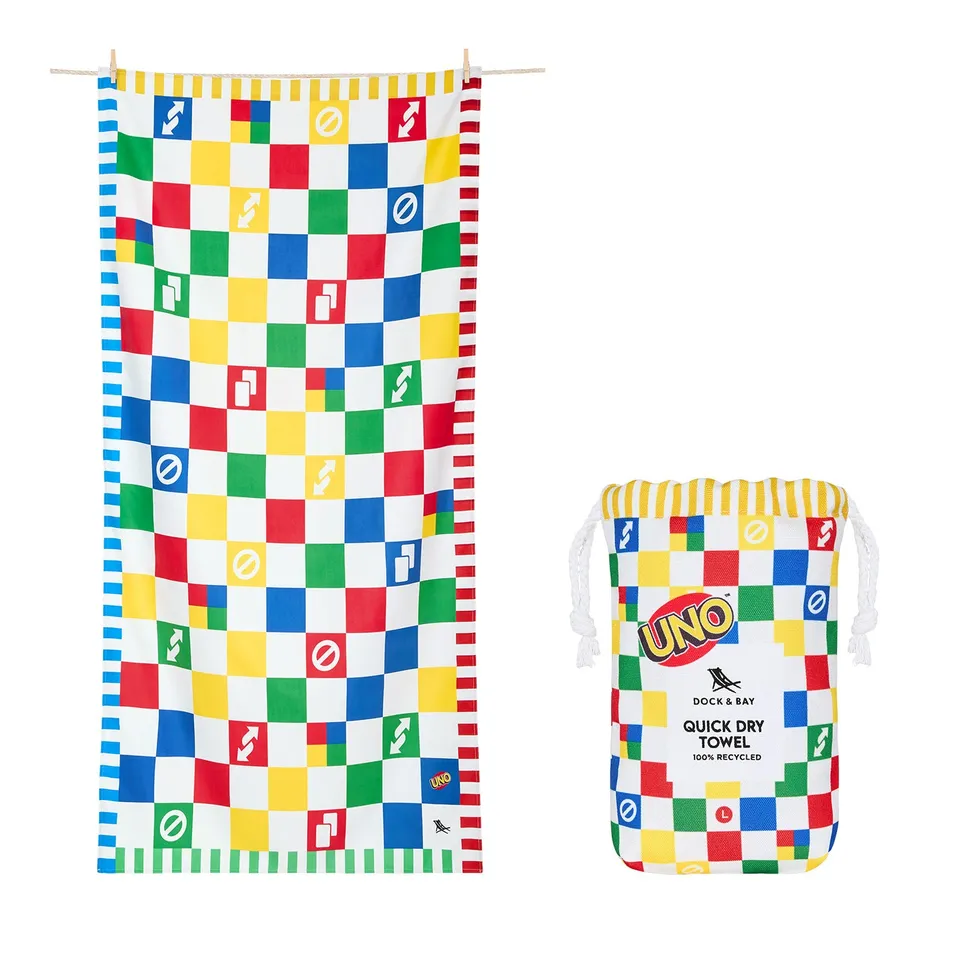 dock-bay-x-uno-quick-dry-beach-towel-wild-card-limited-edition-xl-strandtuch-aus image 1