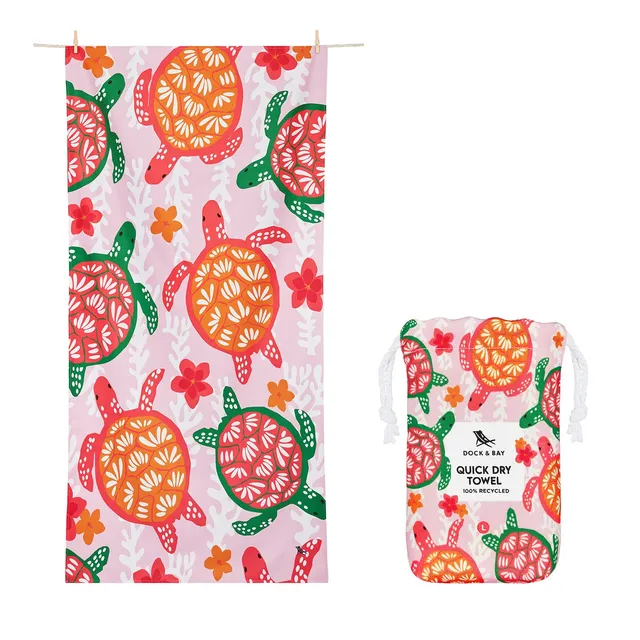 dock-bay-kinderstrandtuch-turtley-tropical-quick-dry-kids-beach-towel-100-recyce image 1