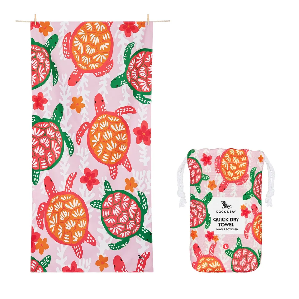 dock-bay-kinderstrandtuch-turtley-tropical-quick-dry-kids-beach-towel-100-recyce image 1