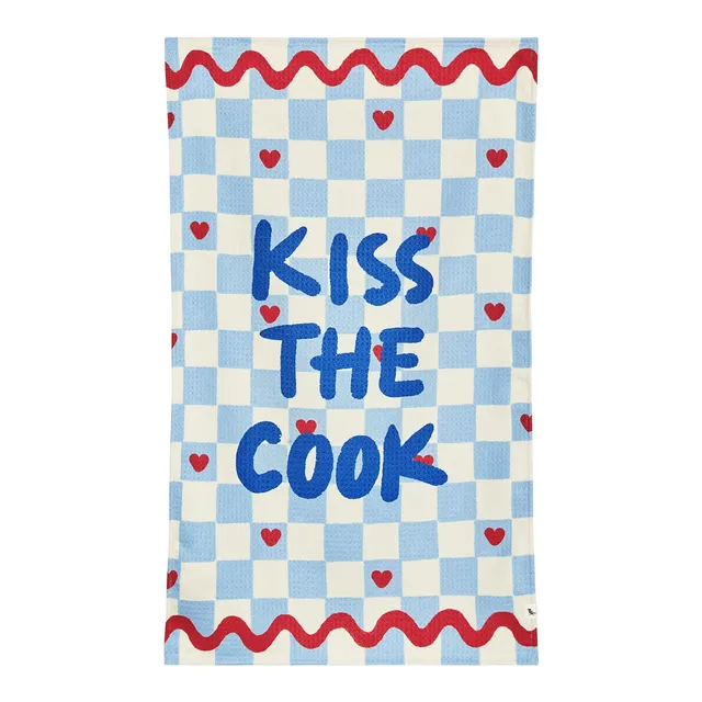 dock-bay-tea-towel-geschirrtuch-kiss-the-cook-100-recyceltes-dryq-k-chentuch-mit image 1