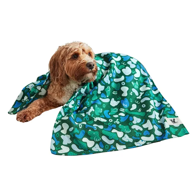 dock-bay-hundehandtuch-where-s-woofy-dryq-waffle-mit-taschenhandschlitzen image 1