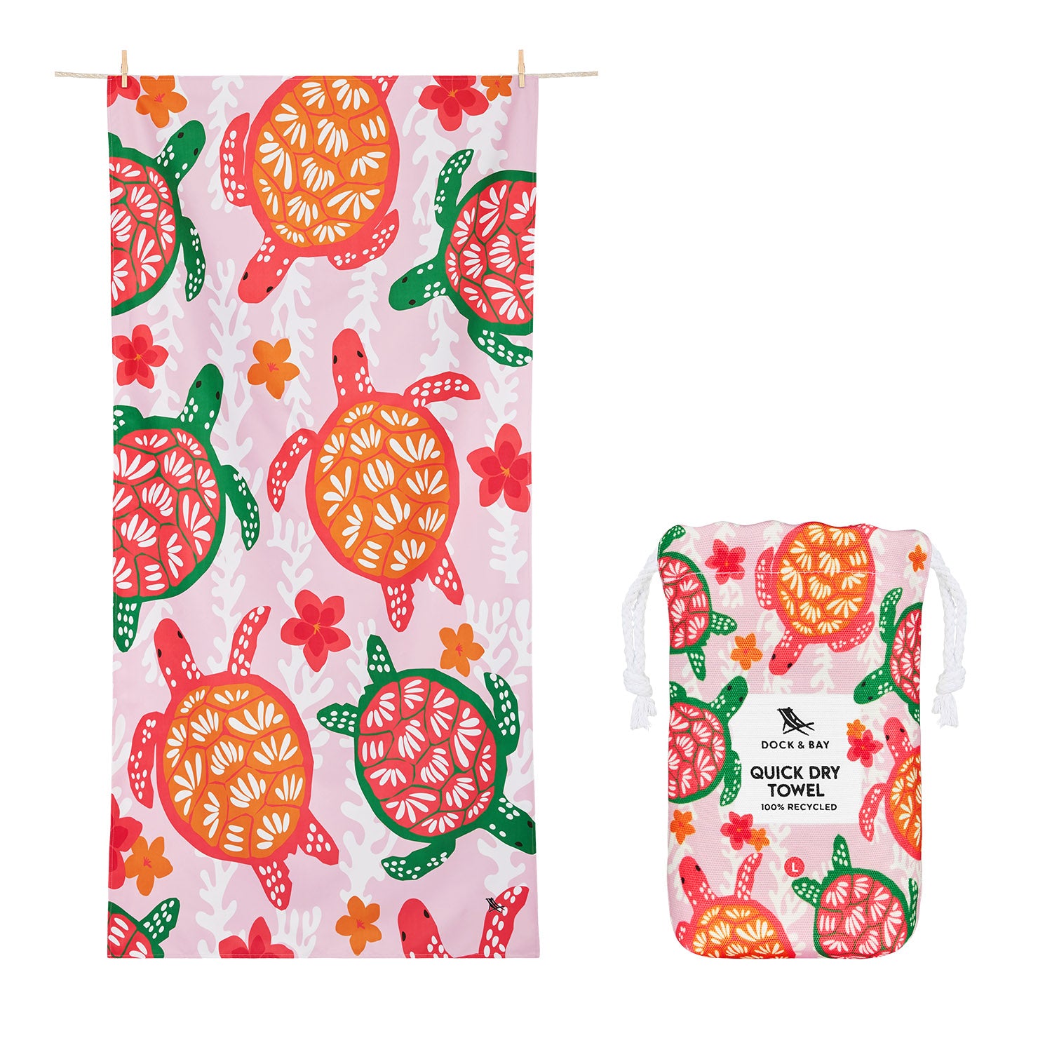 dock-bay-kinderstrandtuch-turtley-tropical-quick-dry-kids-beach-towel-100-recyce image 1