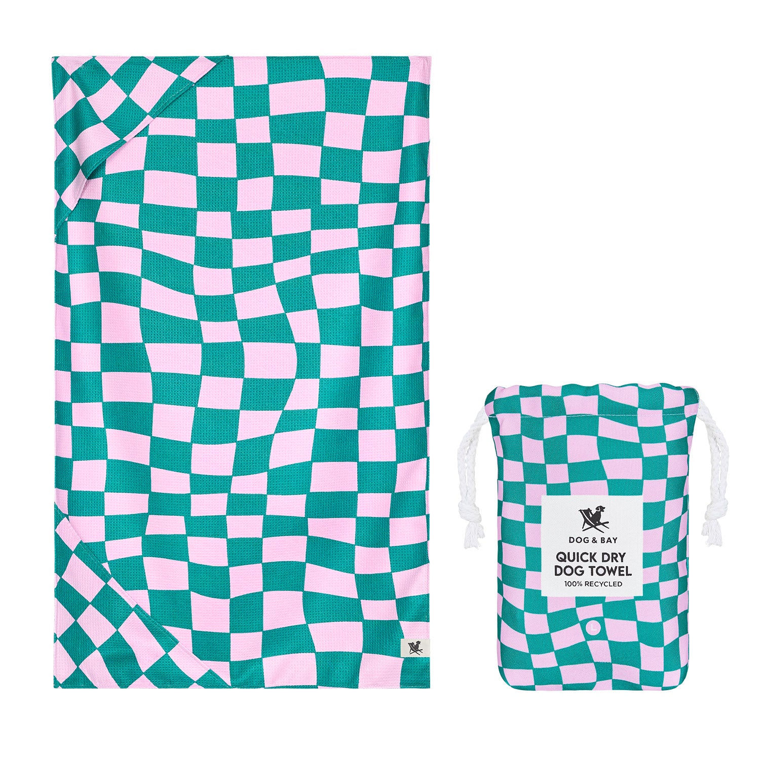 dock-bay-dog-towel-check-mutt-hundetuch-mit-dryq-waffle-und-handtaschen image 2